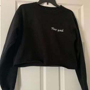 Pacsun black New York cropped hoodie!